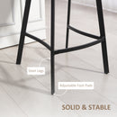 HOMCOM Bar Stools Set of 2, Bar Chairs with Back and Steel Legs, Light Brown