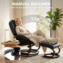 HOMCOM Recliner Chair With Footstool, Swivel Recliner Armchair, Black