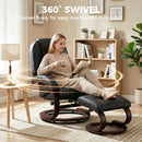 HOMCOM Recliner Chair With Footstool, Swivel Recliner Armchair, Black