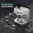 HOMCOM Espresso Machine, Bean Grinder & Steam Wand, 15 Bar Pressure, Silver.