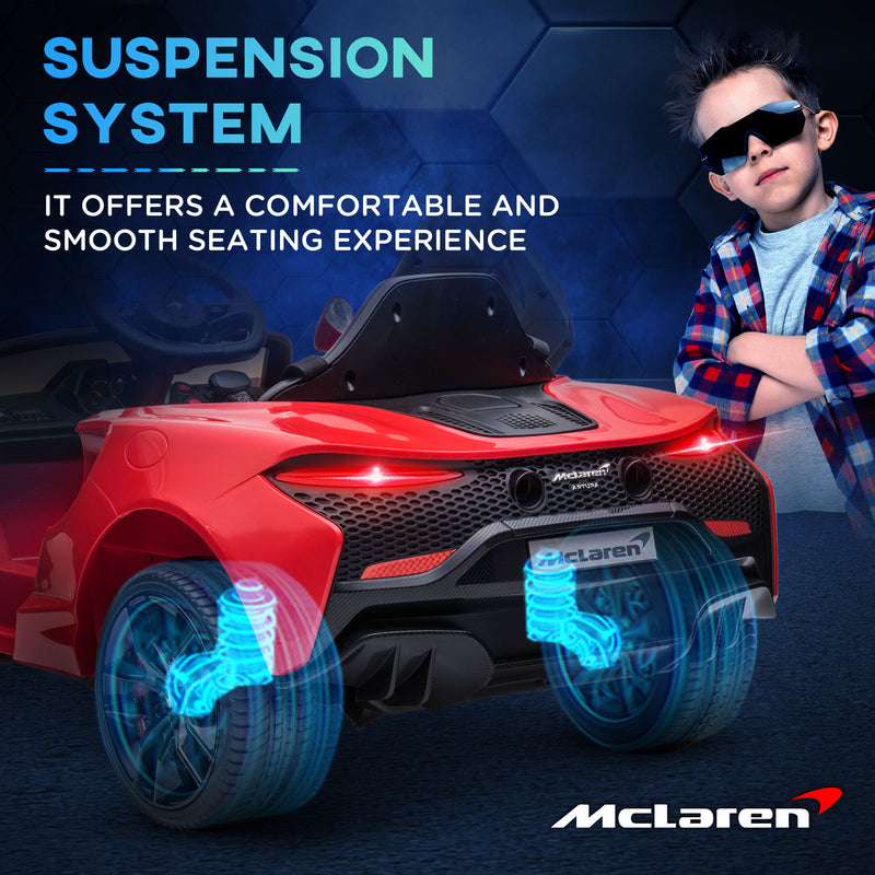 HOMCOM McLaren Licensed Kids Electric Ride-On Car w/ Remote Control - Red