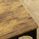 HOMCOM 5 Piece Brown Bar Table And Stools Set With Metal Frame Rustic