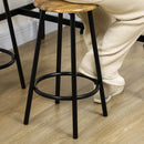 HOMCOM 5 Piece Brown Bar Table And Stools Set With Metal Frame Rustic