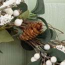 40cm Hanging Christmas Winter Berry Wreath with Seasonal Foliage
