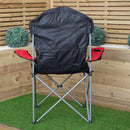 Luxury Padded High Back Outdoor Folding Chair With Cupholder In Red