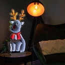 60cm Light up Standing Reindeer Infinity Mirror Christmas Decoration with LEDs
