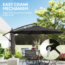 Outsunny 3 M Cantilever Parasol, Offset Umbrella With Cover And Wind Ropes