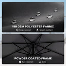 Outsunny 3 M Cantilever Parasol, Offset Umbrella With Cover And Wind Ropes