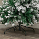 7ft (2.1m) Snowflocked Spiral Christmas Tree with Green Metal Stand