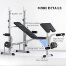 HOMCOM Adjustable Weight Bench with Squat Rack, Leg Developer, Grey