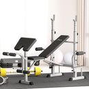 HOMCOM Adjustable Weight Bench with Squat Rack, Leg Developer, Grey