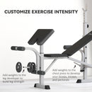 HOMCOM Adjustable Weight Bench with Squat Rack, Leg Developer, Grey