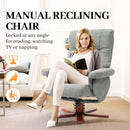 Recliner Chair With Footstool, Backrest Adjustable Armchair, Grey