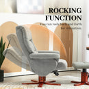 Recliner Chair With Footstool, Backrest Adjustable Armchair, Grey