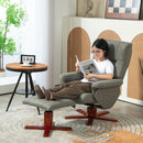 Recliner Chair With Footstool, Backrest Adjustable Armchair, Grey