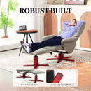 Recliner Chair With Footstool, Backrest Adjustable Armchair, Grey