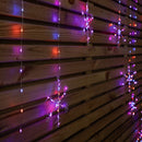 1.2m X 1.2m Light Up Snowflake Pin Wire Christmas Curtain Lights With 339 Rainbow LEDs