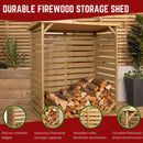 123cm x 115cm Large Wooden Outdoor Garden Patio Log Store Shed