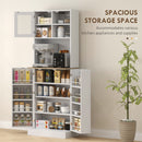 HOMCOM 169cm Tall Kitchen Pantry Storage Cabinet with Microwave Shelf
