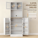 HOMCOM 169cm Tall Kitchen Pantry Storage Cabinet with Microwave Shelf