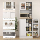 HOMCOM 169cm Tall Kitchen Pantry Storage Cabinet with Microwave Shelf