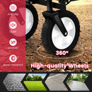 Heavy Duty Camping Garden Cart With Adjustable Handle And Drink Holders-Red