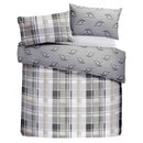 D & D Colville Check Duvet Cover Set in Grey