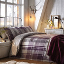 D & D Colville Check Duvet Cover Set in Plum