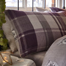 D & D Colville Check Duvet Cover Set in Plum