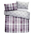 D & D Colville Check Duvet Cover Set in Plum
