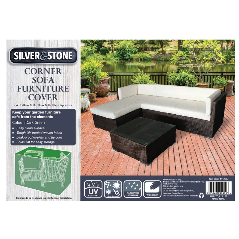 Silver & Stone Outdoor Furniture Cover for Corner Sofa