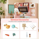 Corner Kitchen Playset with Pull-out Trash Can-Pink