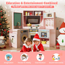 Corner Kitchen Playset with Pull-out Trash Can-Pink