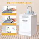 Kids Corner Kitchen Playset with Separated Washing Basin-White