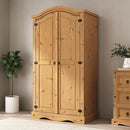 CORONA 2 DOOR WARDROBE - DISTRESSED WAXED PINE