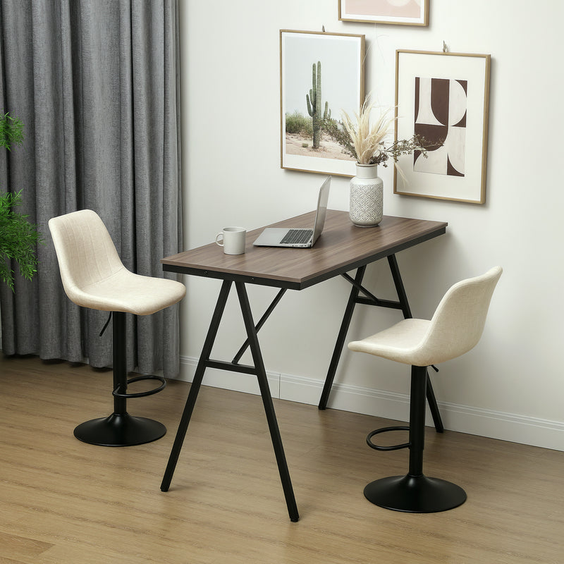HOMCOM Bar Stools Set of 2 Adjustable Swivel Bar Chairs with Backrest