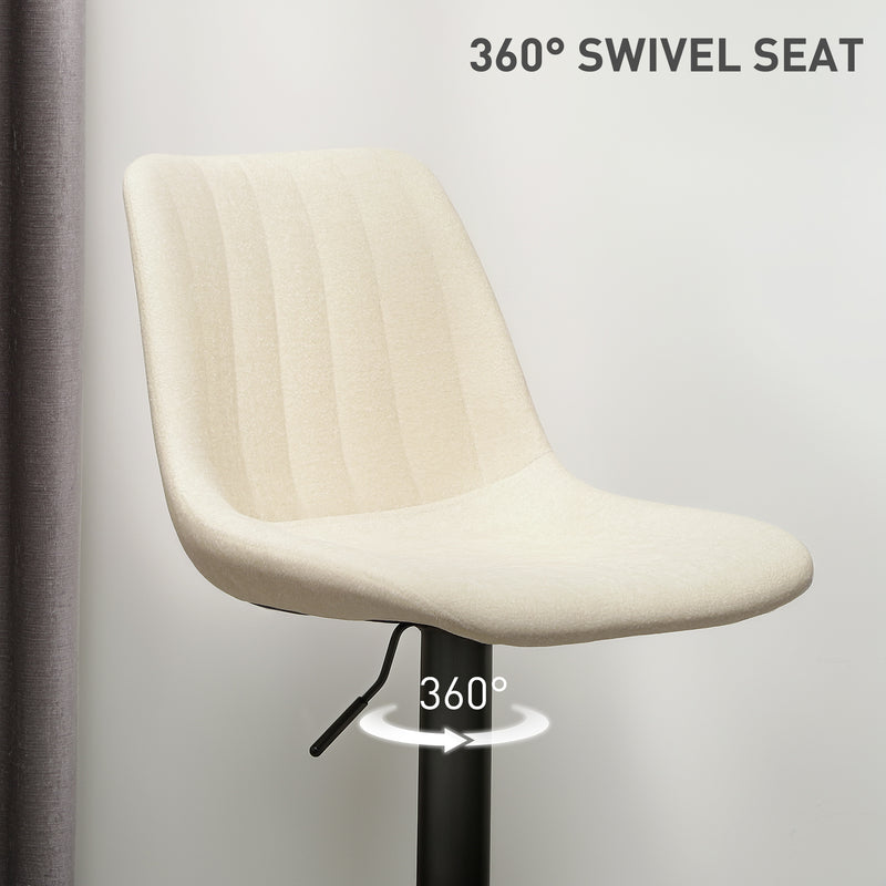 HOMCOM Bar Stools Set of 2 Adjustable Swivel Bar Chairs with Backrest