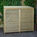 1.34m x 1.2m Large Wooden Outdoor Garden Double Wheelie Bin Store Storage for 2 Bins