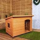 82cm x 1.16m Large Outdoor Garden Wooden Dog House Kennel with Window