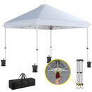 Outsunny 3x3 M Pop Up Gazebo W/ Wheels, One-Touch Party Tent, White