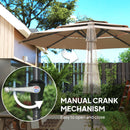 Outsunny 3-Tier Garden Parasol w/ Solar LED Lights, Tilt, Crank Handle