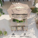 Outsunny 3-Tier Garden Parasol w/ Solar LED Lights, Tilt, Crank Handle