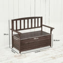 Outsunny Outdoor 2 Seater Garden Bench, Garden Storage Bench with Backrest