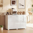 HOMCOM Modern Sideboard Kitchen Storage Cabinet, High Gloss White
