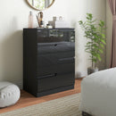 HOMCOM 4 Drawer Chest of Drawers for Bedroom, 60 x 40 x 85cm, Black