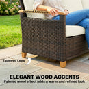 Outsunny Rattan Garden Sofa With Cushioned Wide Seats Brown