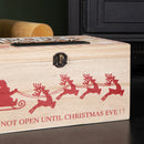 30cm Christmas Eve Wooden Gift Box with Personalisable Name Plate