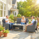 Outsunny 4 Piece Rattan Patio Furniture Set with Removable Cushion Covers