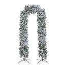 8ft (2.52m) Slimline Single Door Artificial Snow Flocked Christmas Tree Arch in Green with 2000 Tips