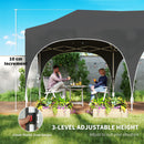 Outsunny 3 X 6m Pop Up Gazebo With Sides, Peak Top Garden Party Tent Marquee